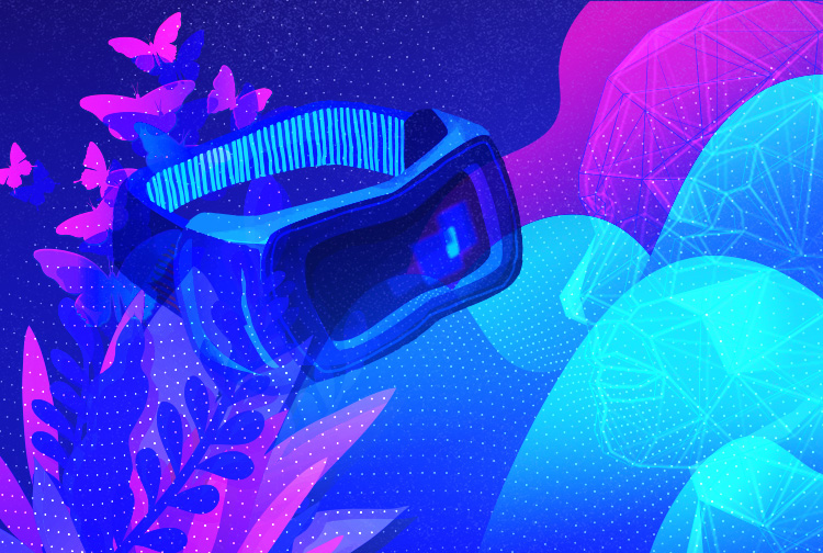 VR goggles futuristic graphic