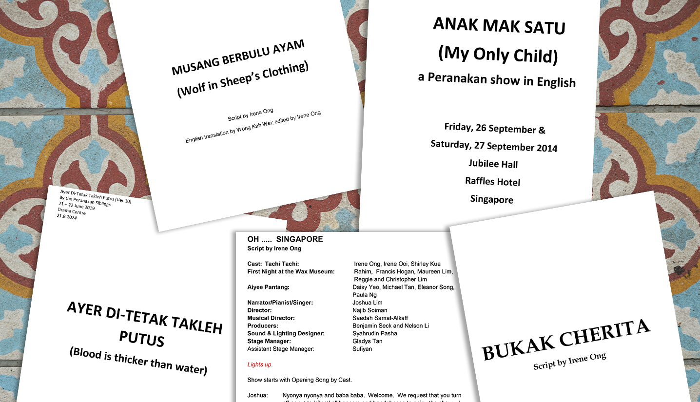 Irene Ong's Peranakan Playscripts