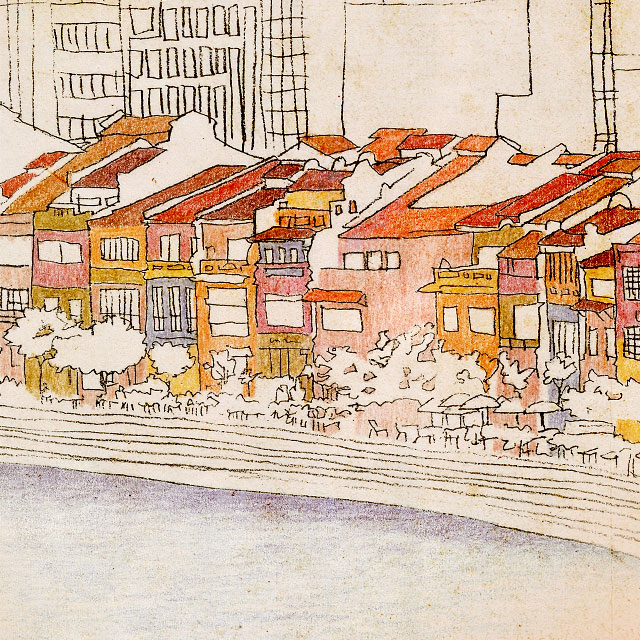 illustration of the Singapore River